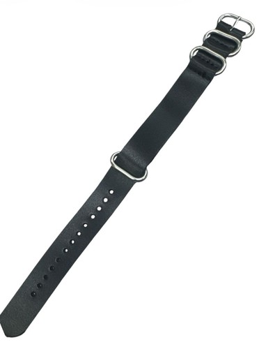 18mm black nato leather - 18mm,