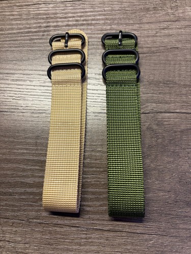 22mm nato fabric straps black - straps,