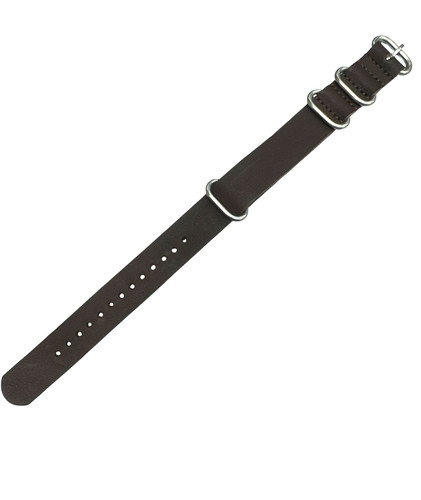 20mm brown nato leather watch - leather,