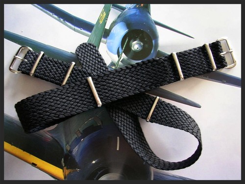 Nato 20mm black - nato, braided
